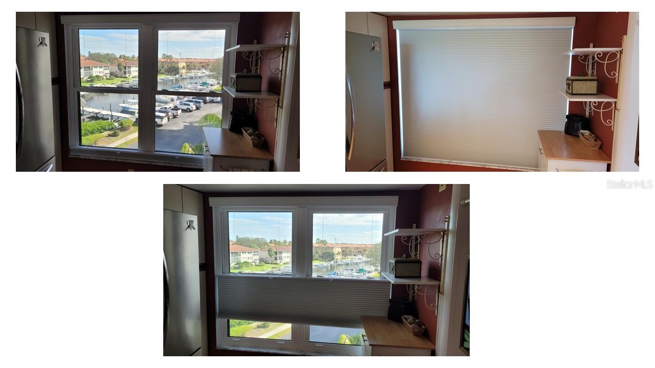 with versitale cellular shades on all windows for "top down", "bottom up" or "in-between" for personal lighting preferances.