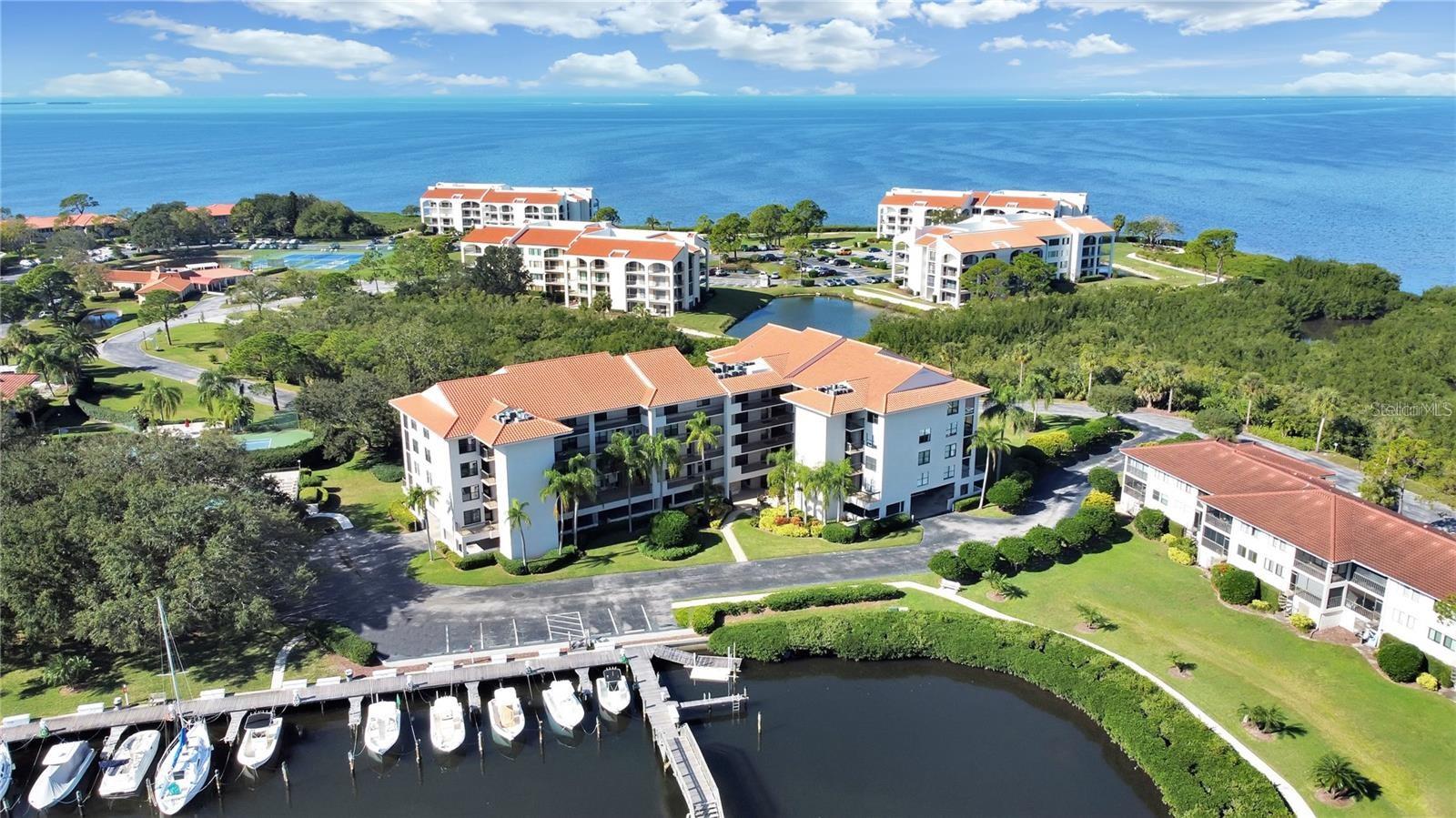 The kitchen view is of the marina note the ample guest parking.