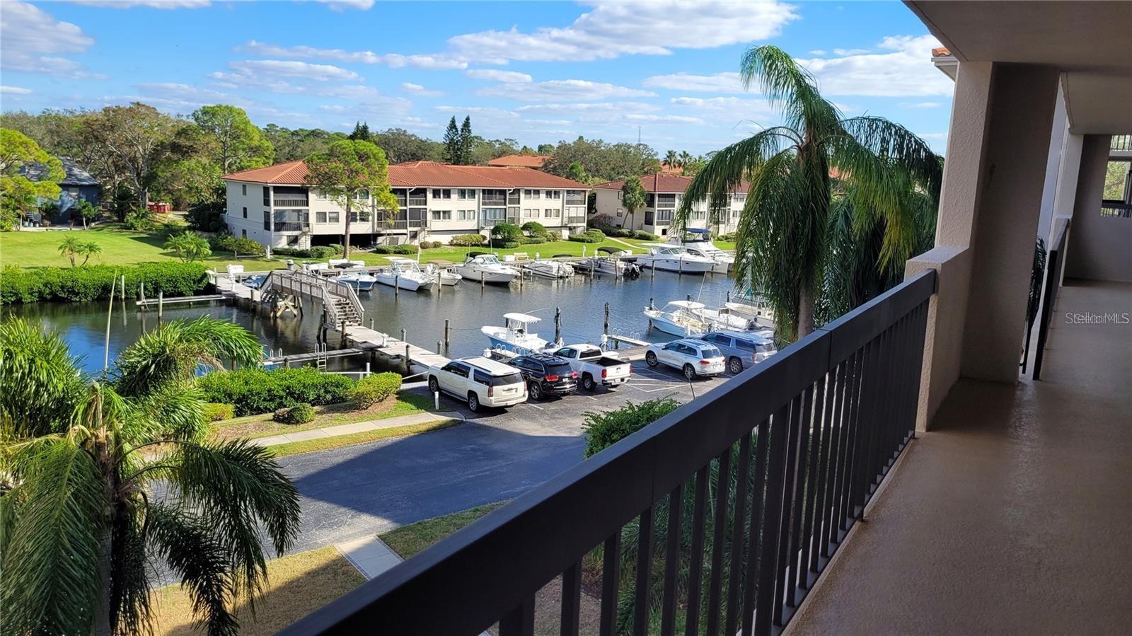 As you come off of the elevator, there is a walkway view of the marina as you head to 318.