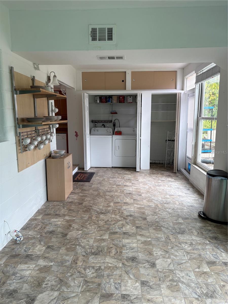 Extra storage is found in the Florida room.