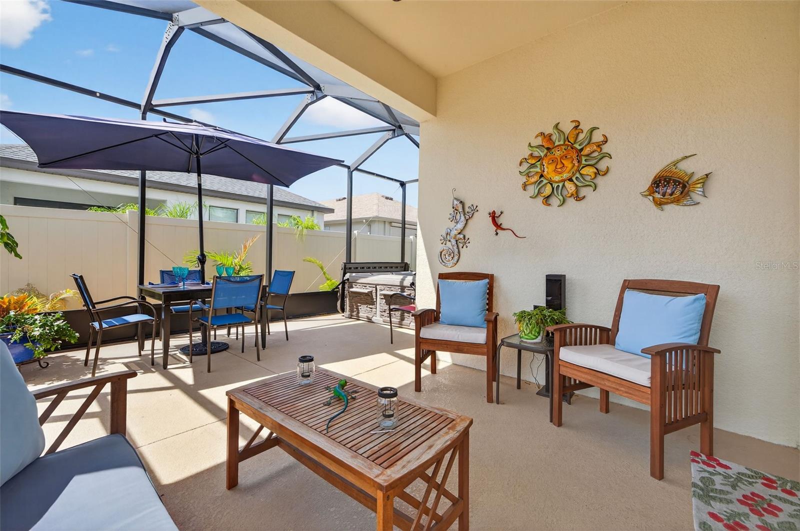 Extended covered lanai with screen enclosure