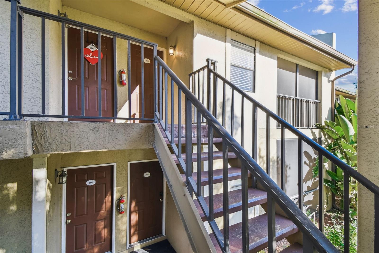 unit #203, door on right