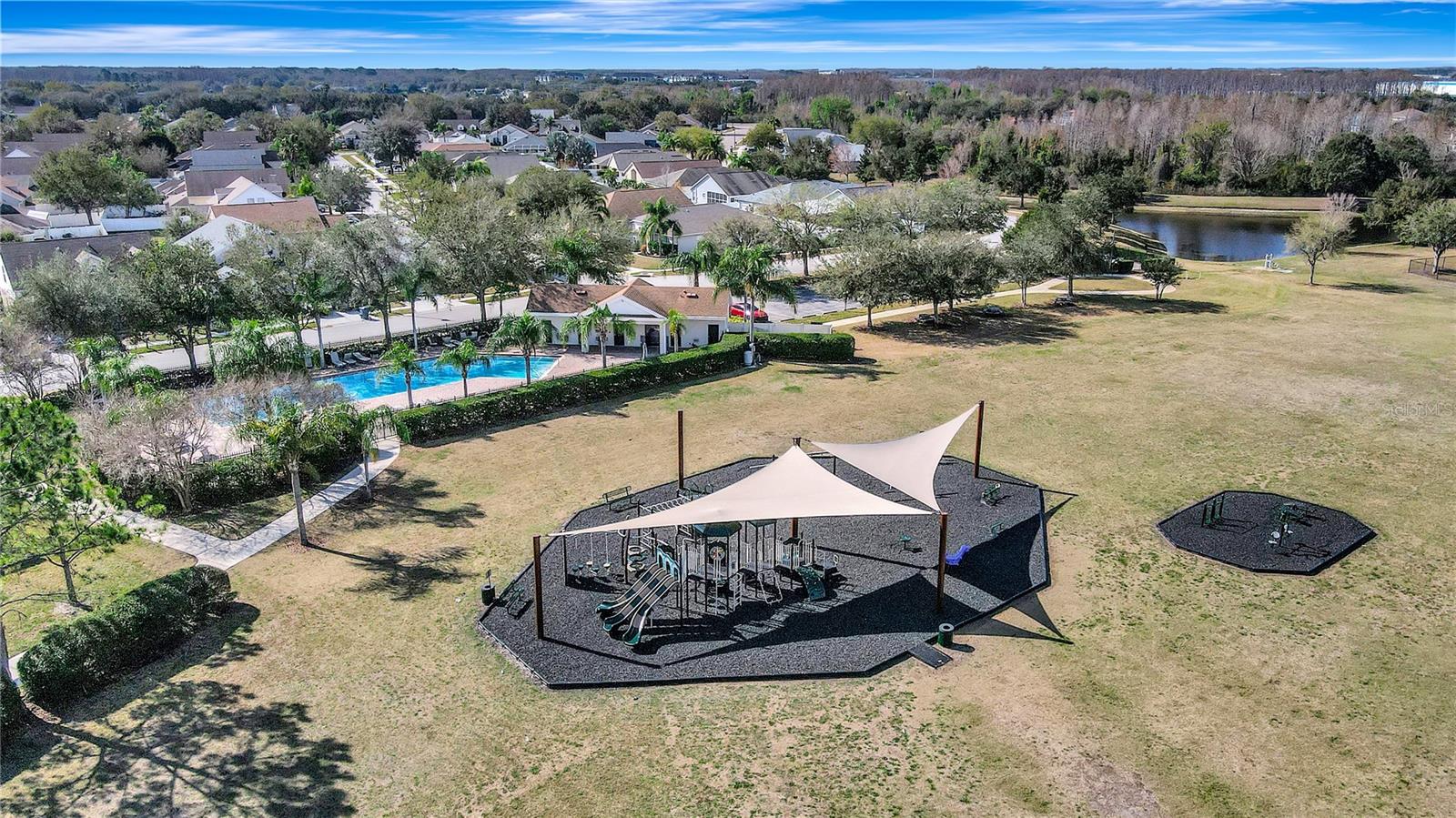 community playground and pool are steps away