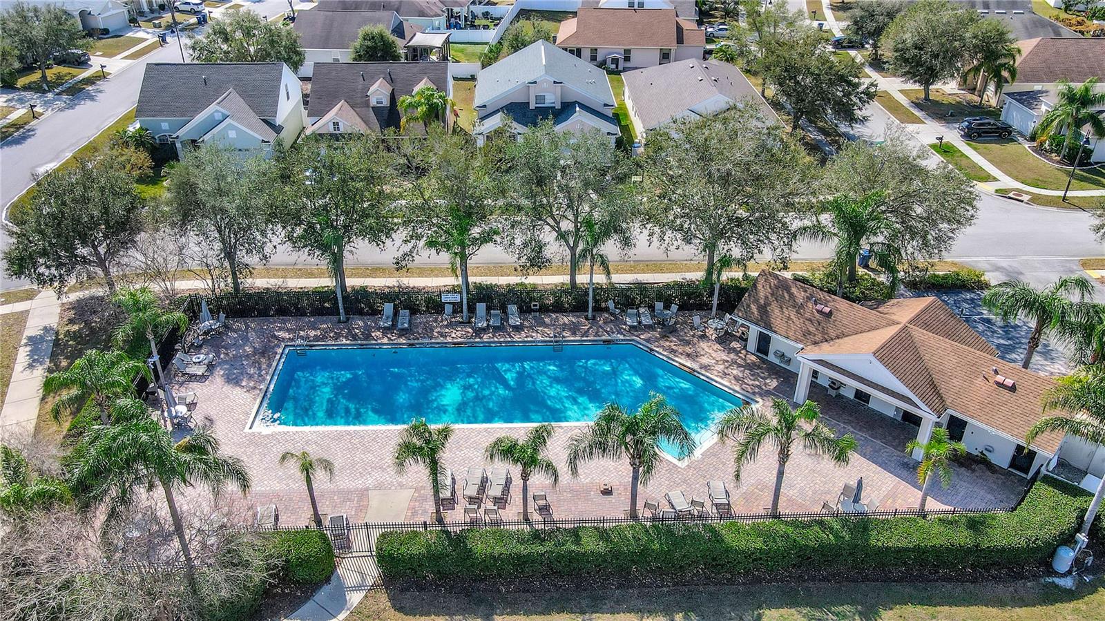 community pool steps away