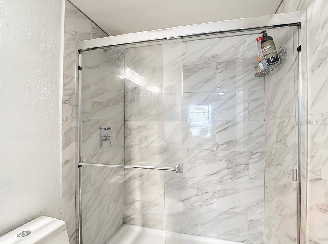 Glass doors in bathrom