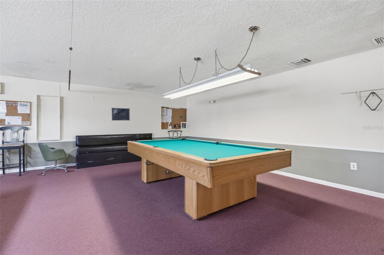 Game room and social gathering area