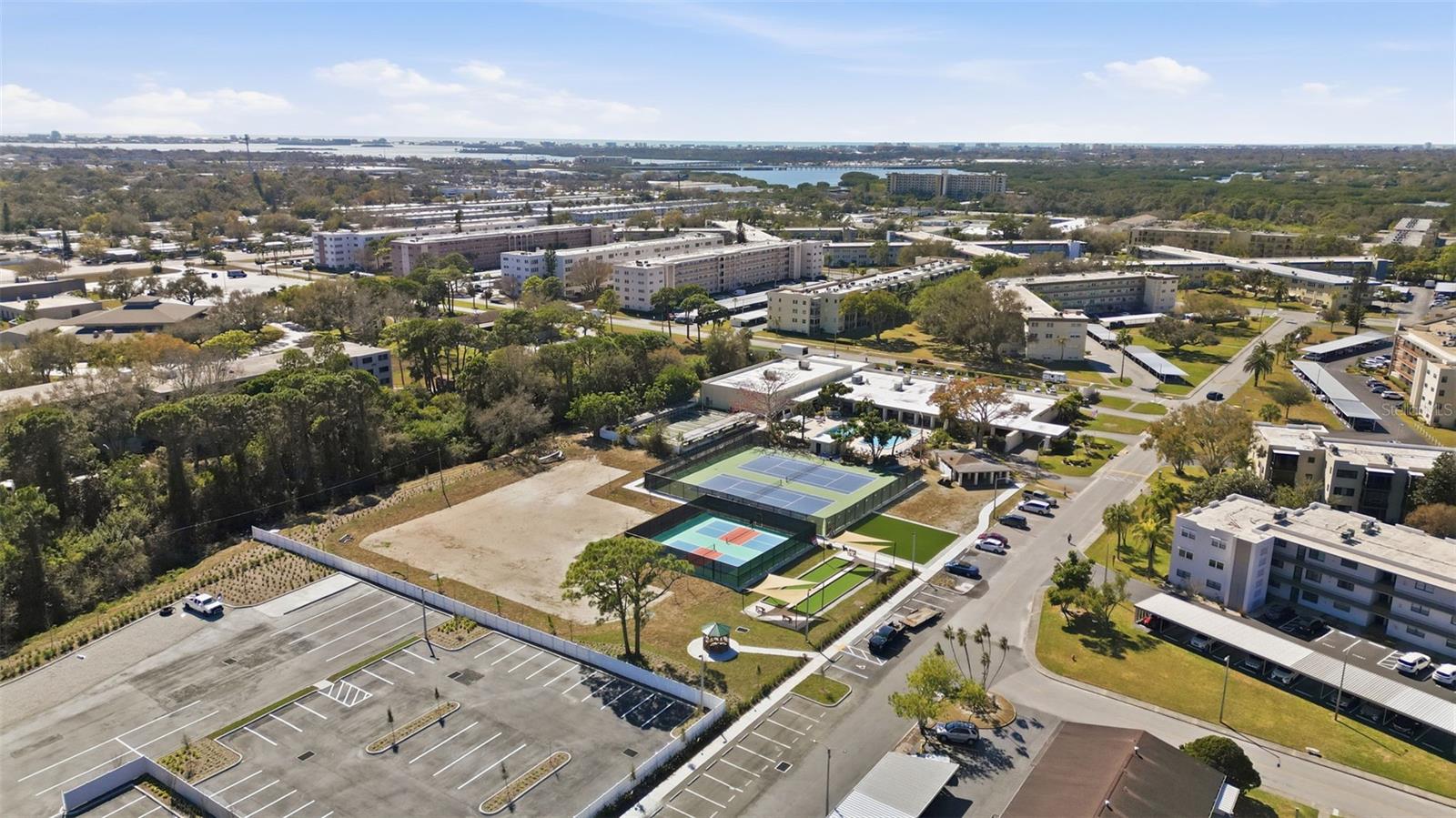 Drone perspective of walking paths