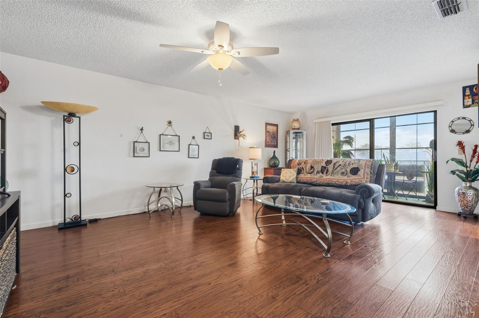 Living space with access to enclosed patio