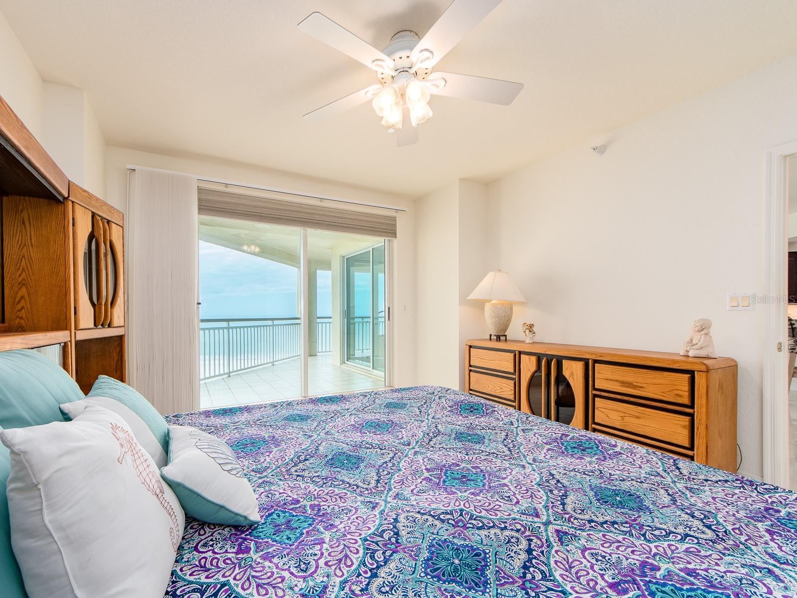 Gulf views from your primary bedroom.