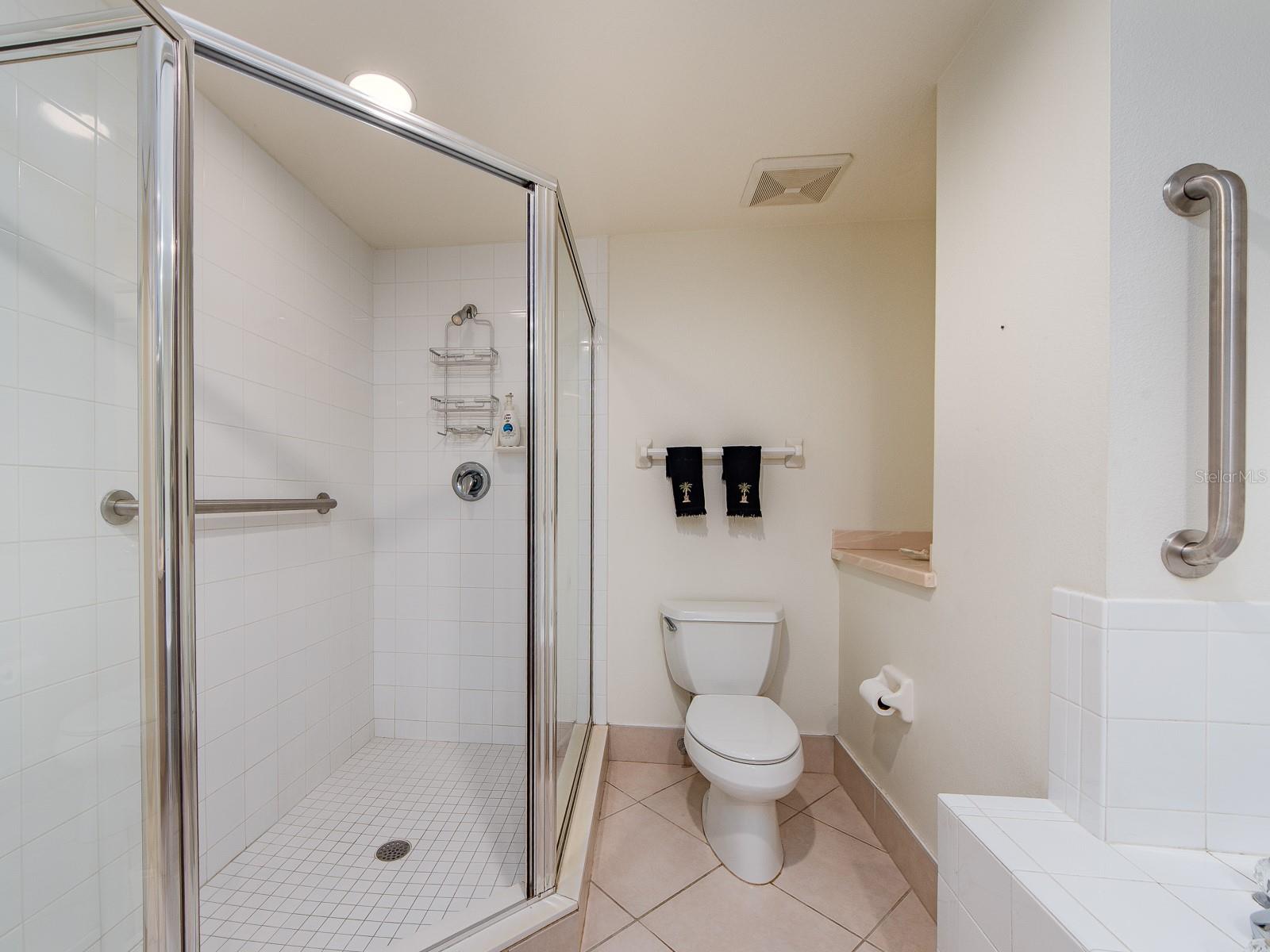 Spacious walk in shower