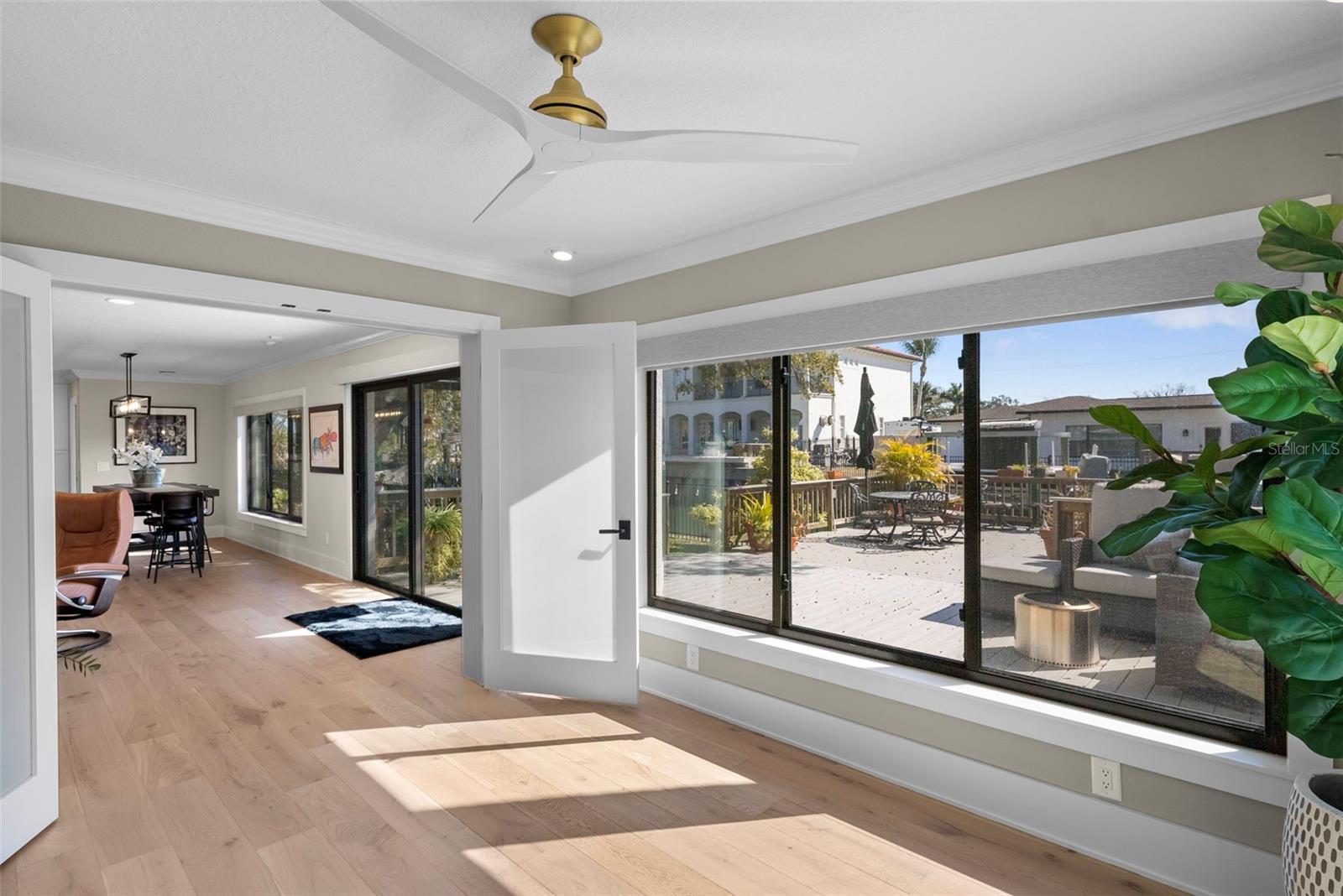 By the family room, find a sun filled bonus room