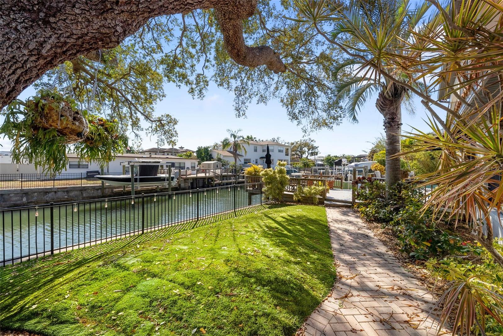 The large lot offers a great place to play too