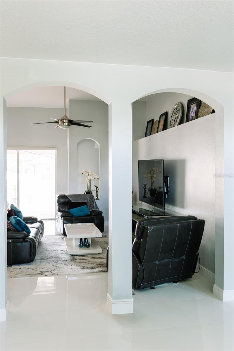 Arches leading to family room