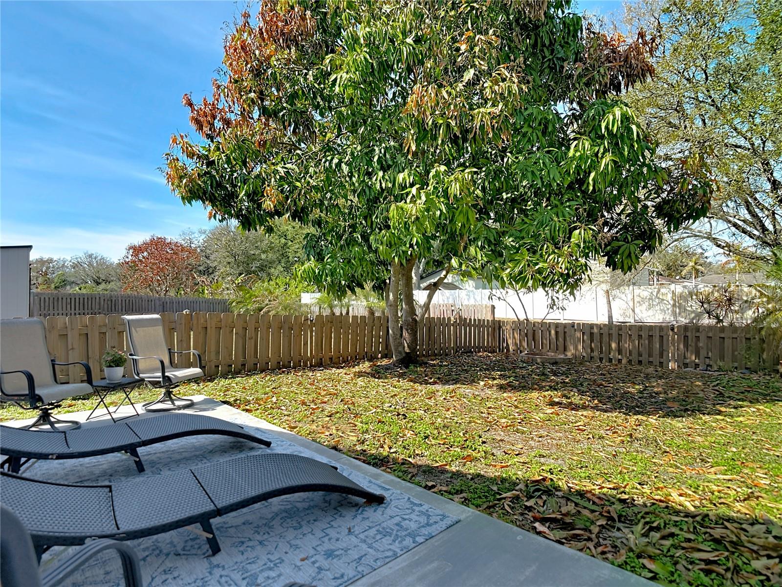 Enjoy the back & side patio for your morning coffee and the newly poured back patio (2024), perfect for gatherings and outdoor entertaining.