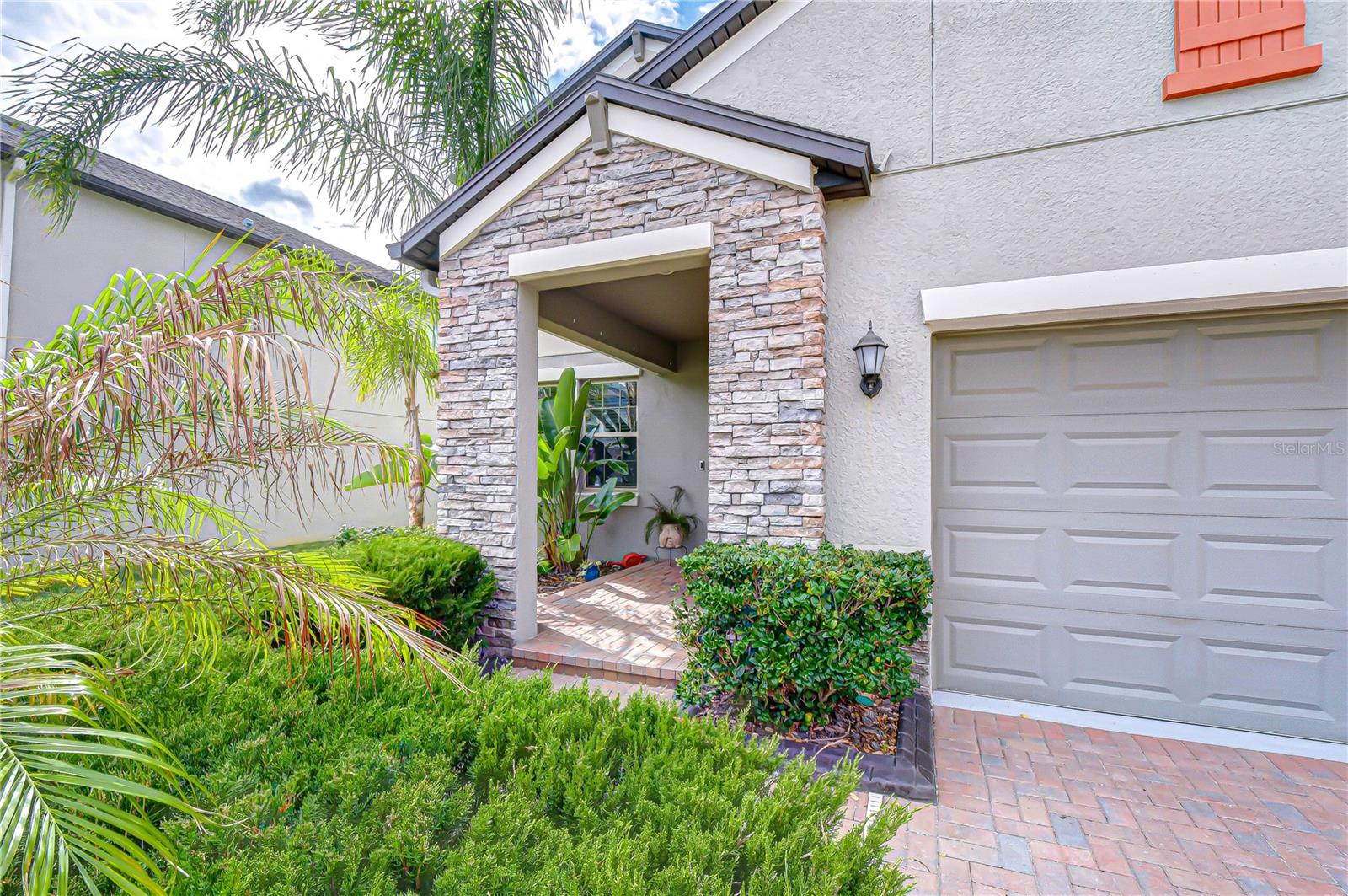 Stone Accent Portico Entrance