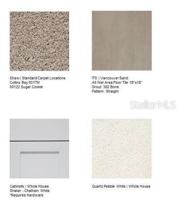 12423 Whisk Court design selections.  Home is under construction and selections are subject to change.