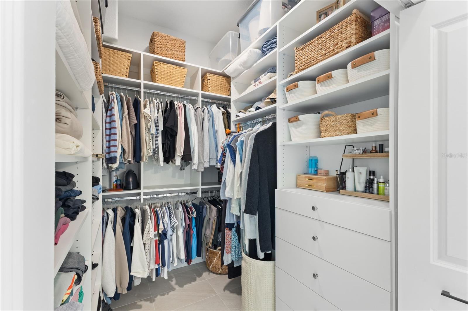 Walk-in closet with built-ins