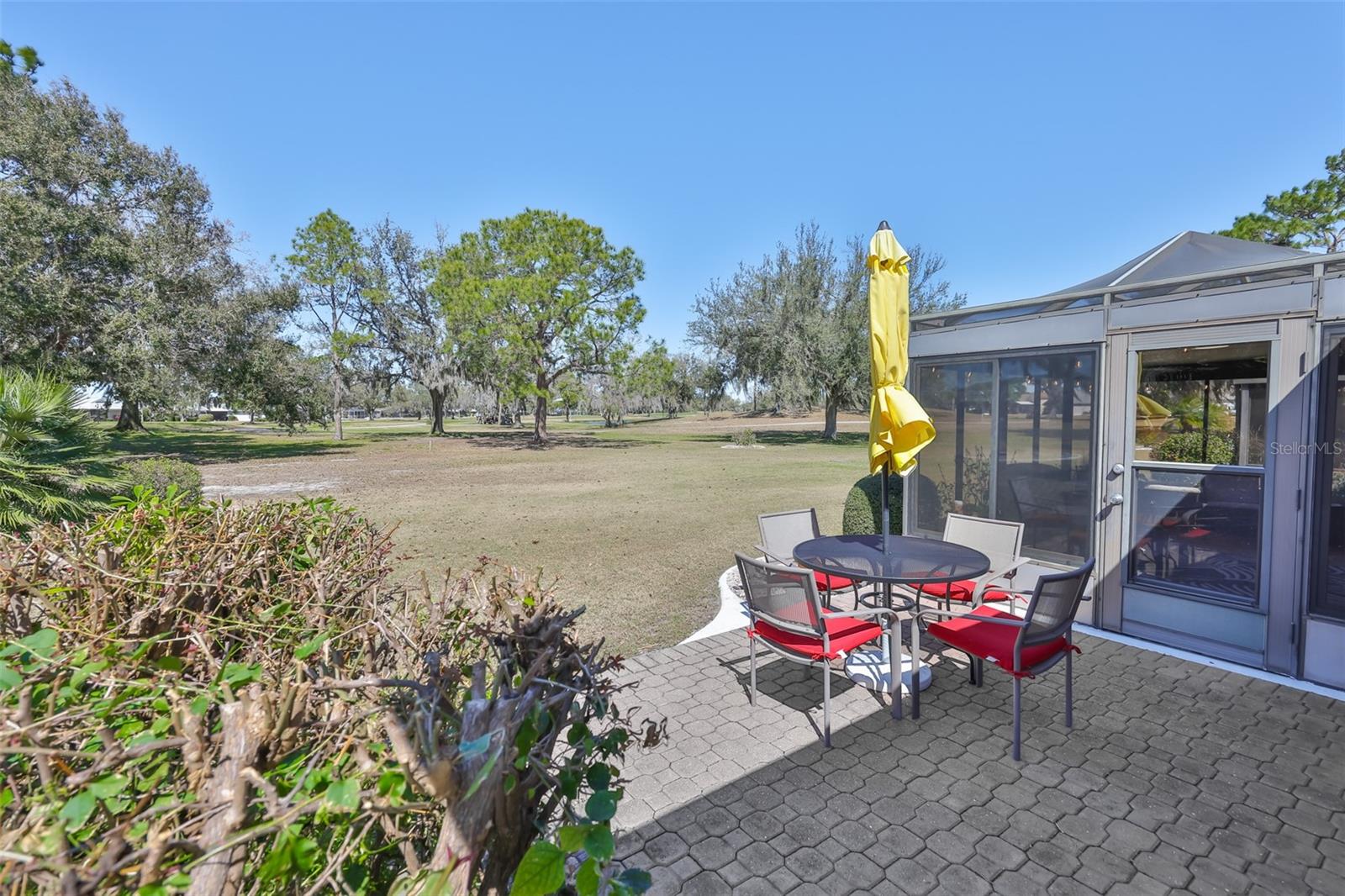 Open air patio is perfect for cooler weather and grilling.