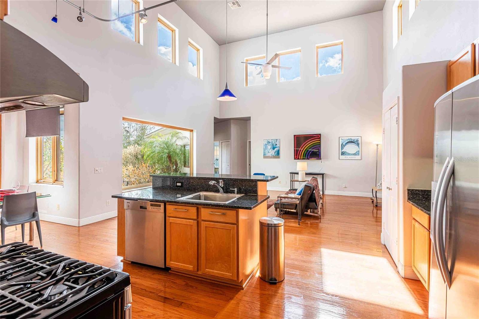 Kitchen open to great room.