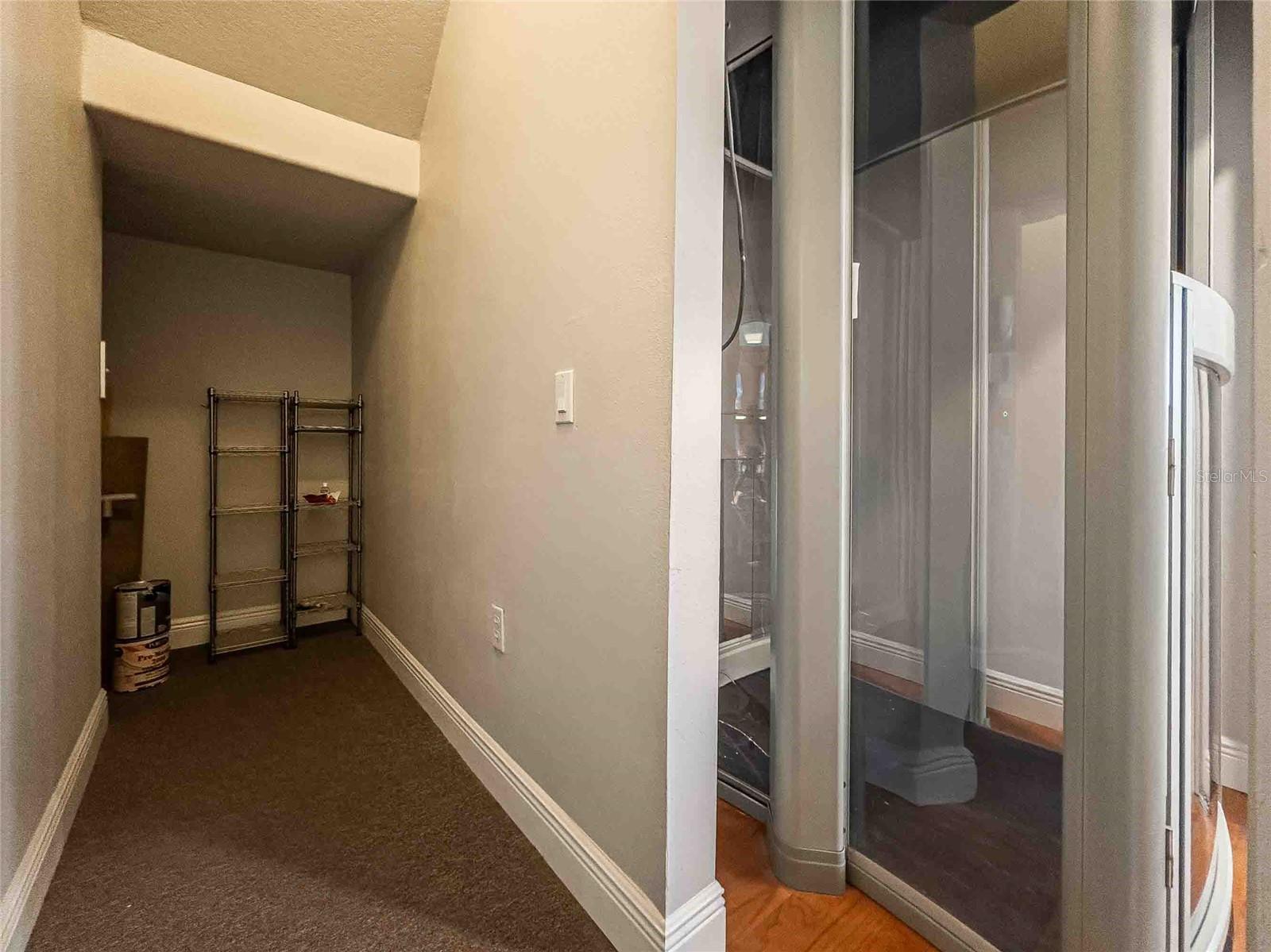 Storage room next to elevator