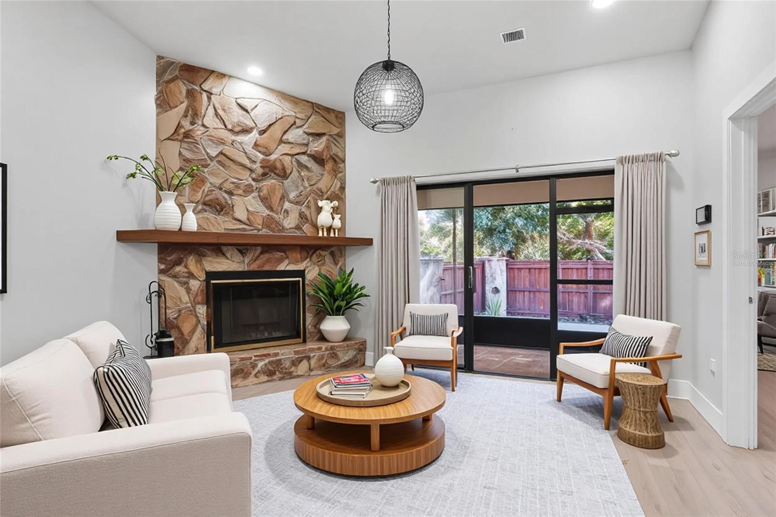 Virtually staged Living room