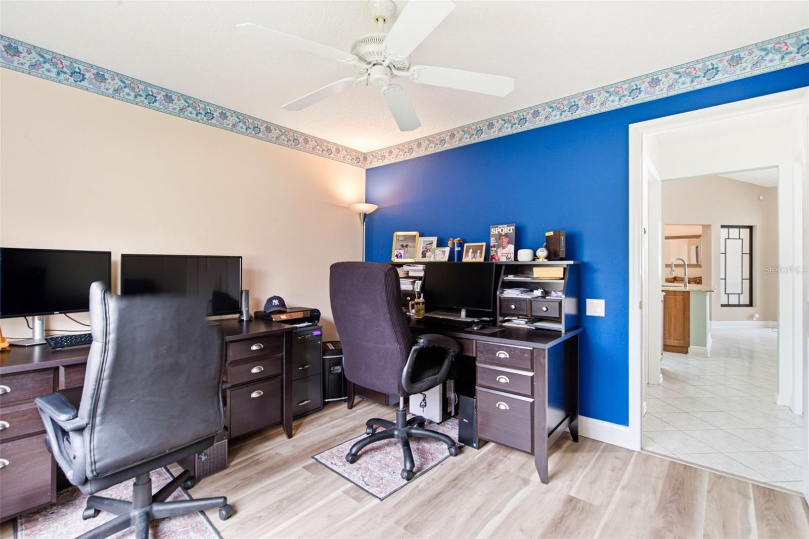 Bedroom 1 currently used as an office.