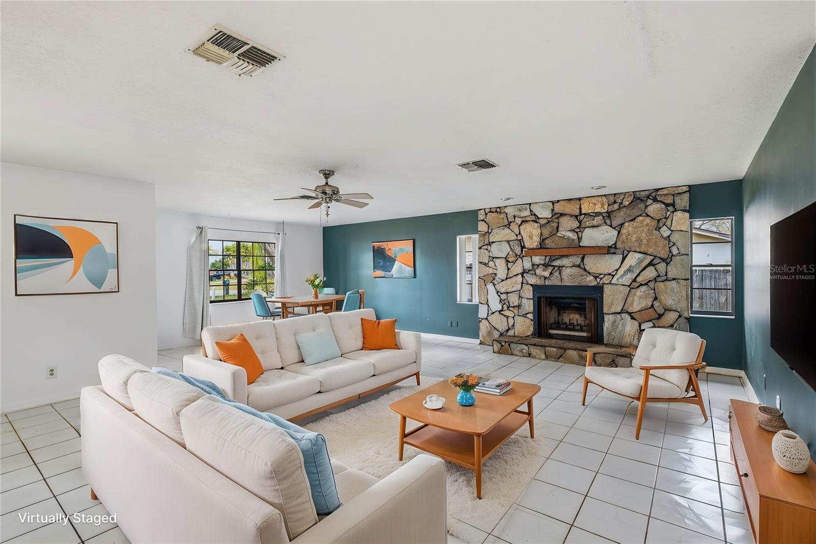 Virtually Staged Living Room