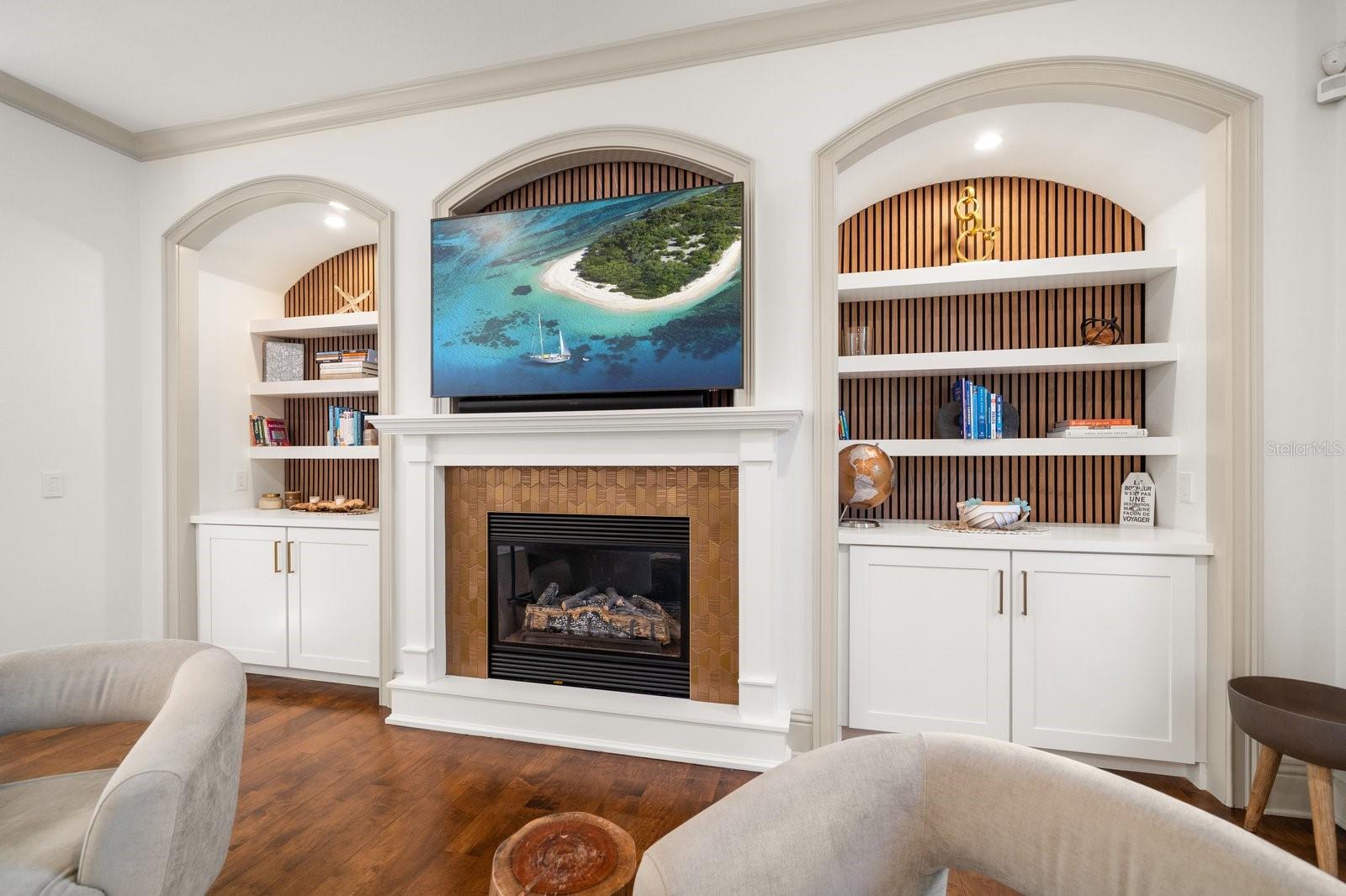 Family Room Feature Wall with Natural Gas Fireplace
