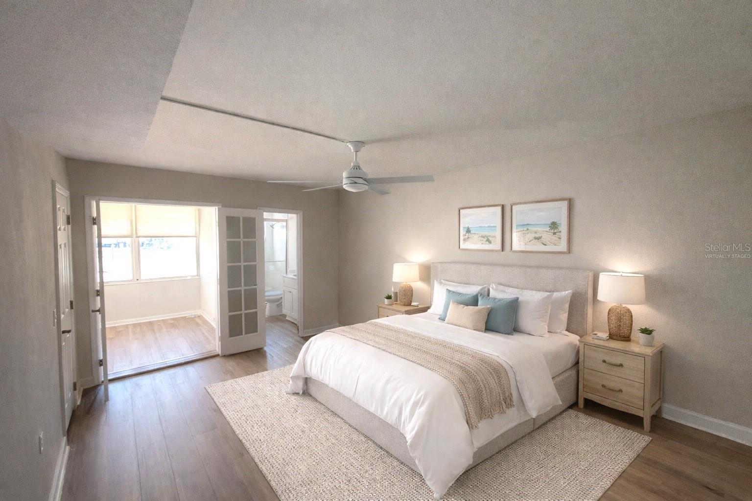 virtually staged primary bedroom