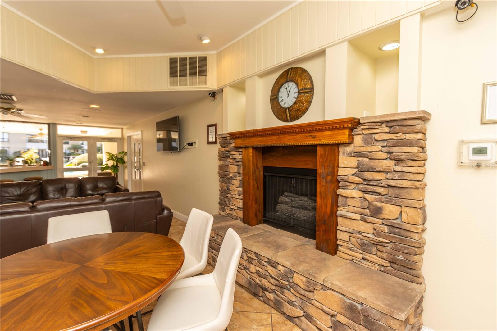 Clubhouse with fireplace