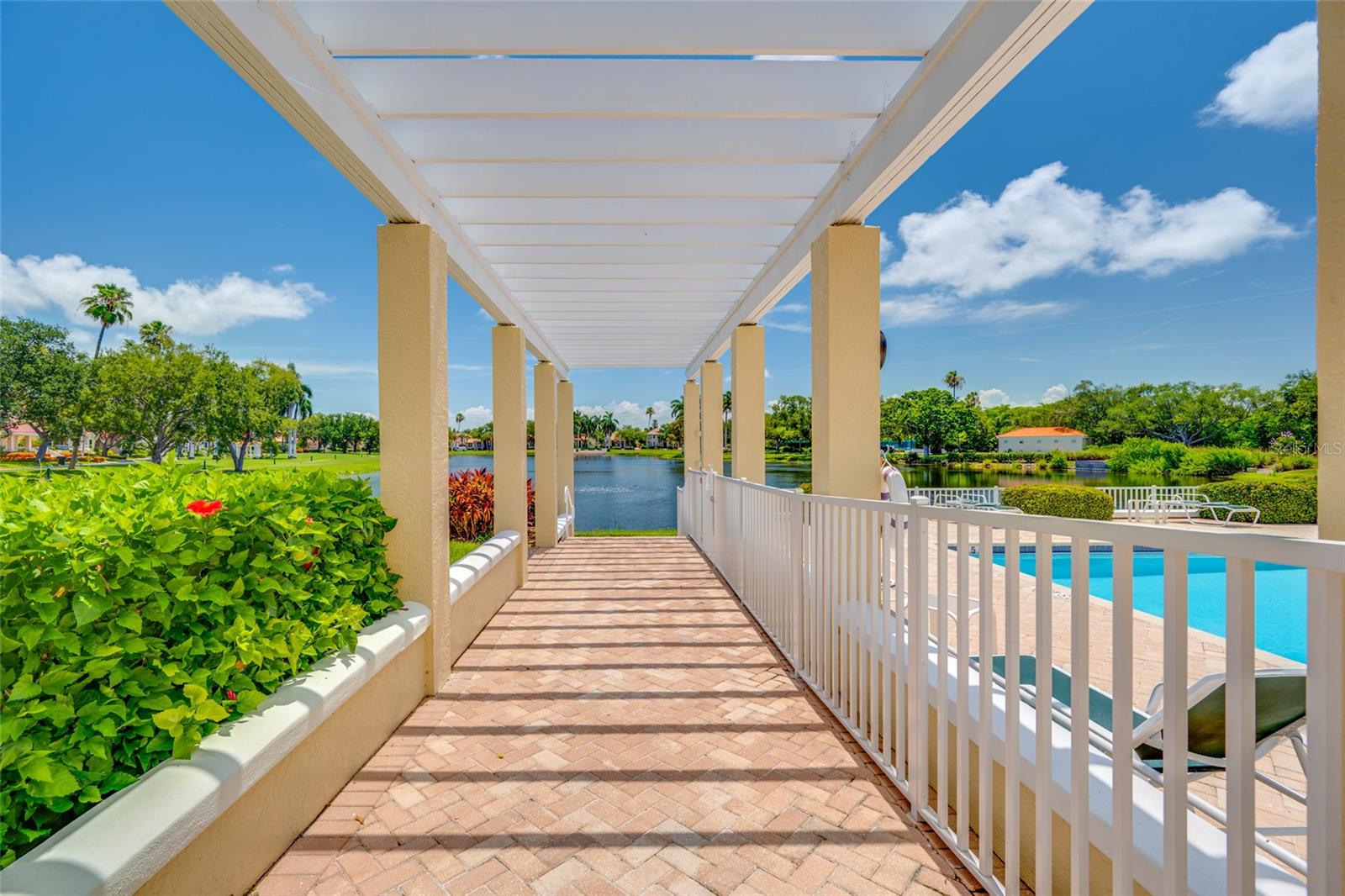 Casino Community Center covered walkway going to Lake
