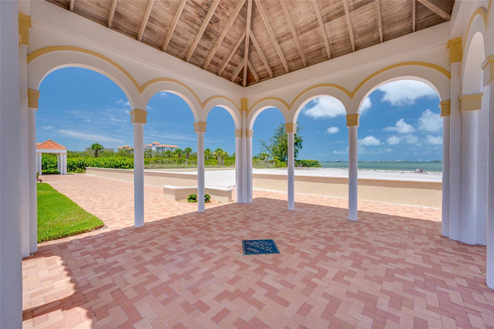 Gazebo at the edge of the Private Beach