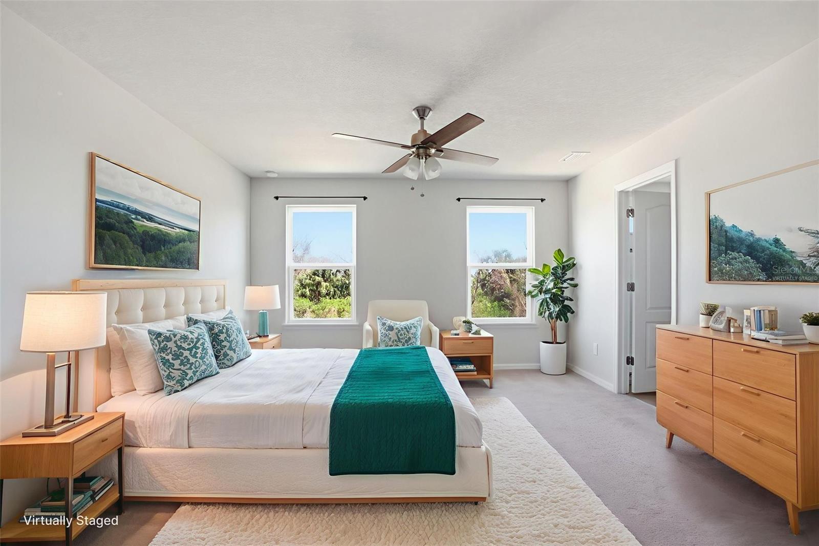 Virtually Staged Primary Bedroom