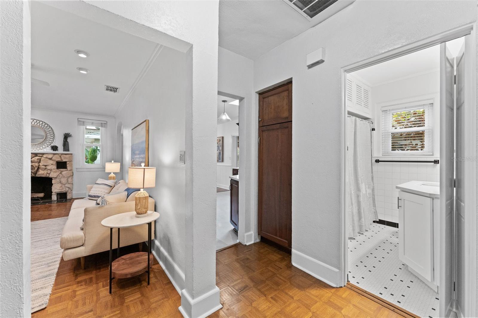 Kitchen pantry just off the entrance to the kitchen