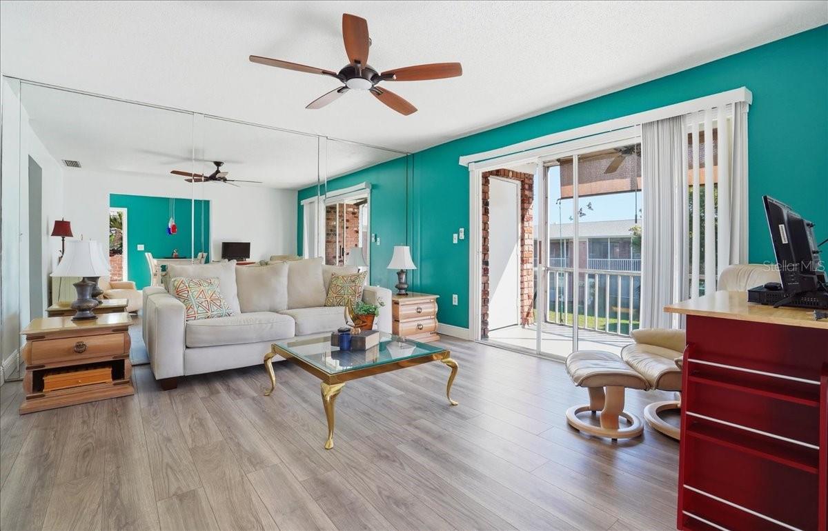 Looking from dining room to living room.