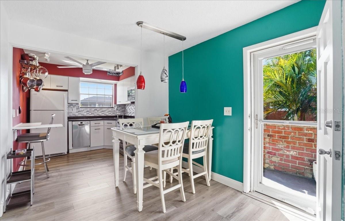 Exterior door from dining room leads to your own private back entrance staircase