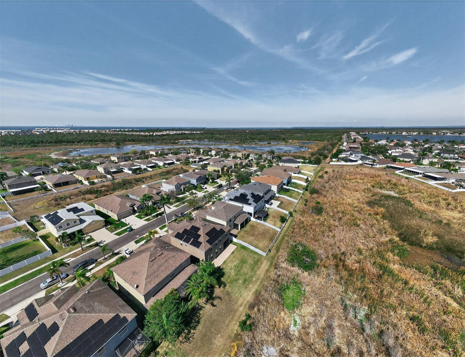 aerial view of the house