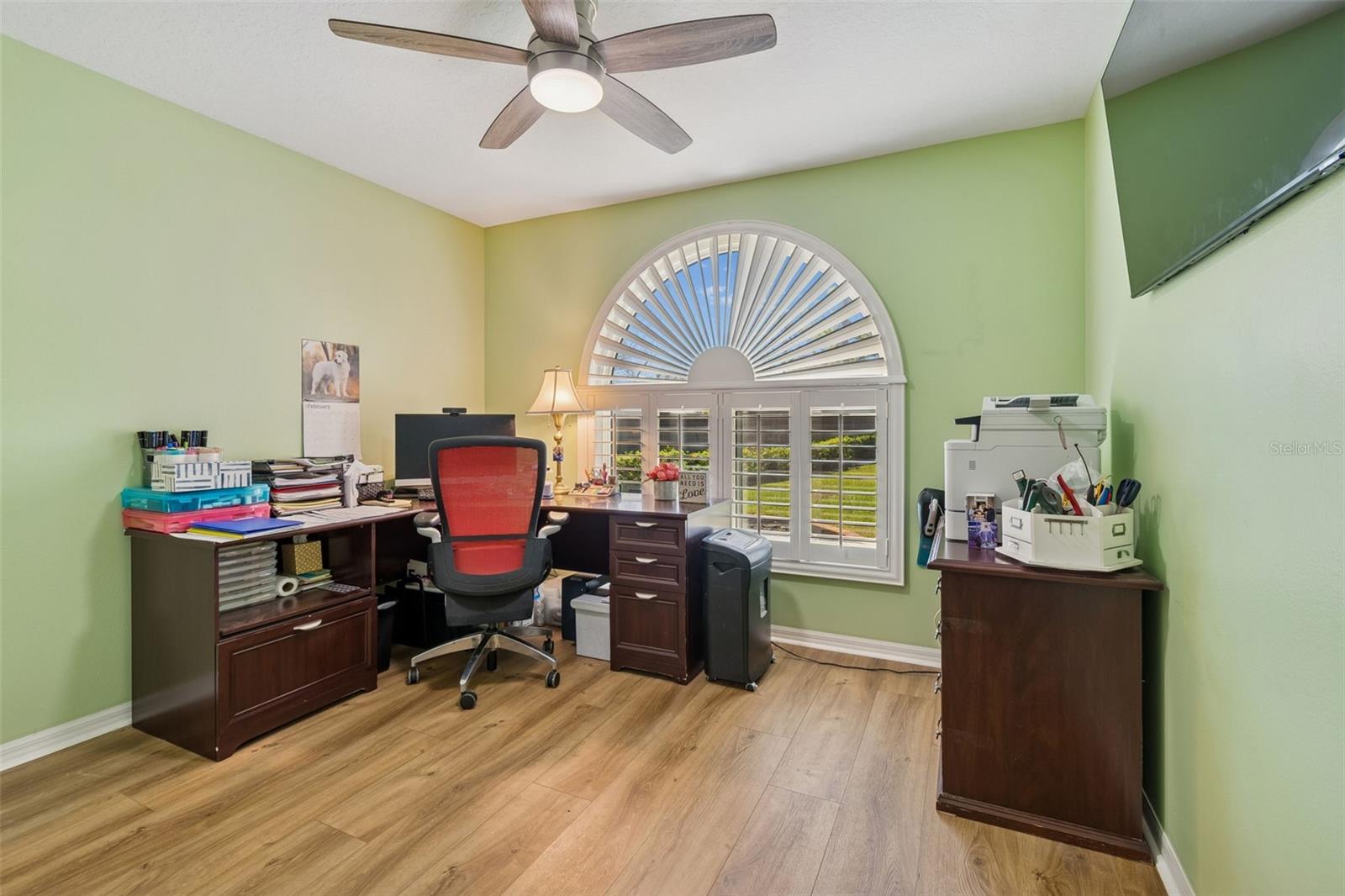 Notice the beautiful custom designed Plantation shutters.  Your home has Plantation shutters at every window.