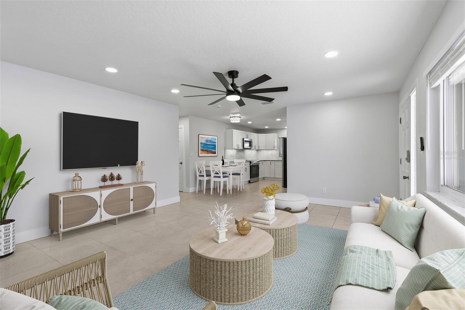 Virtually staged furnishings