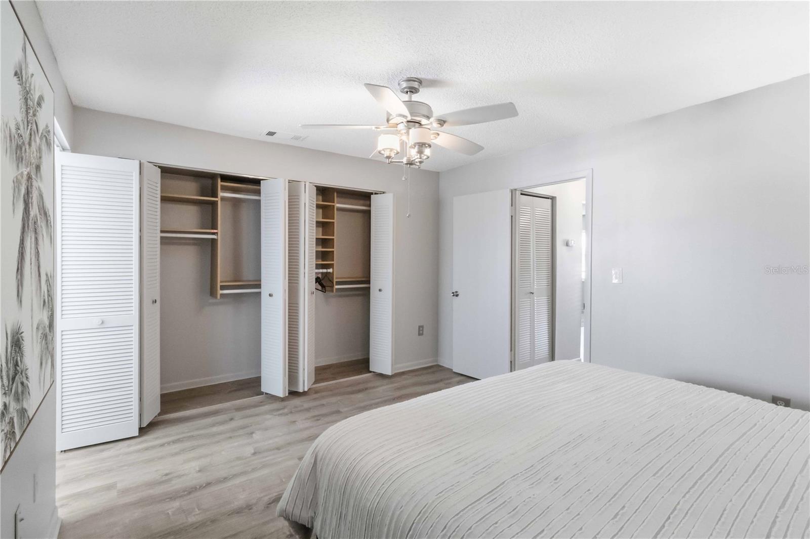 California-style storage inside both closets!