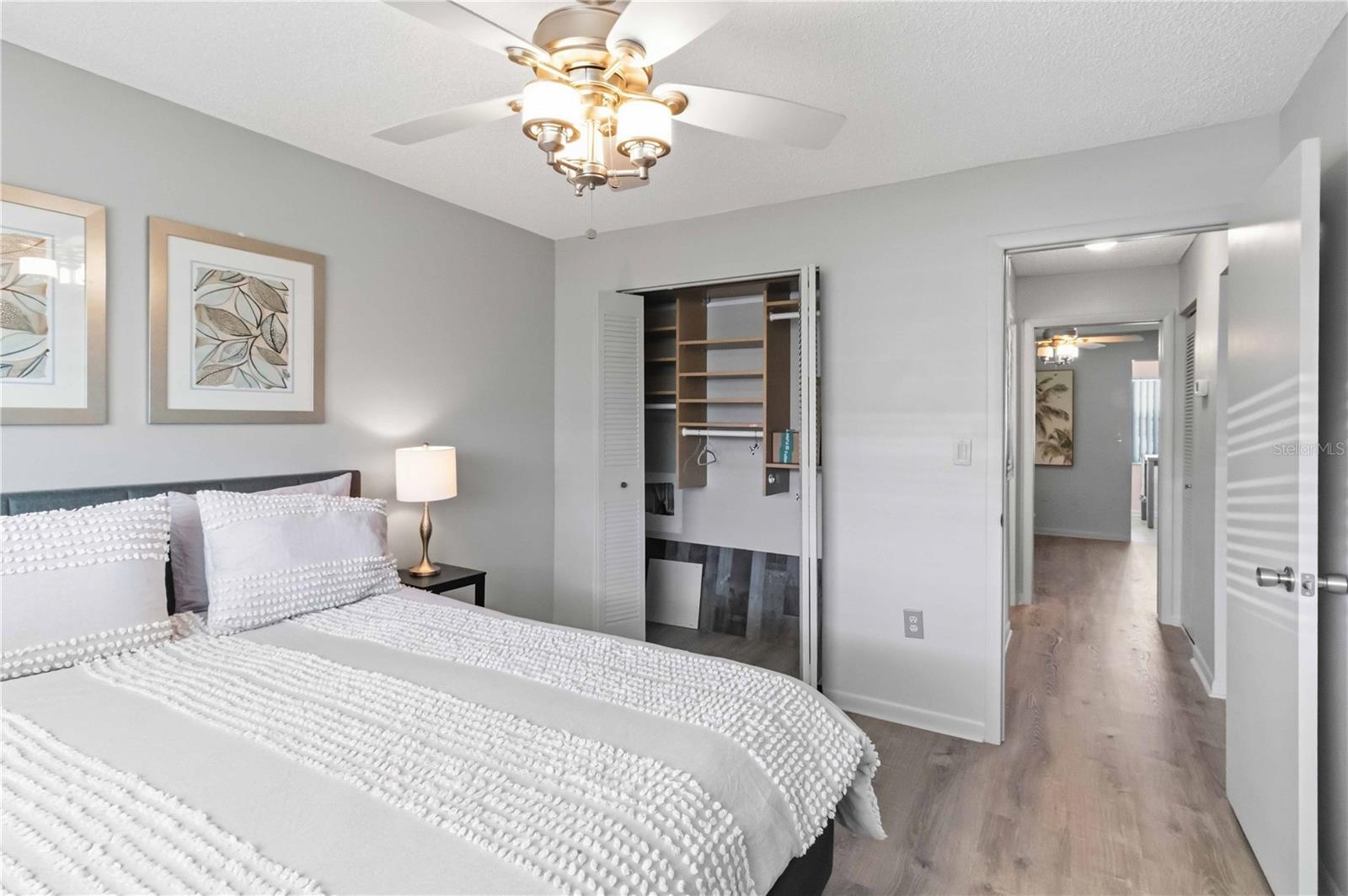 California style closets in the guest bedroom as well.