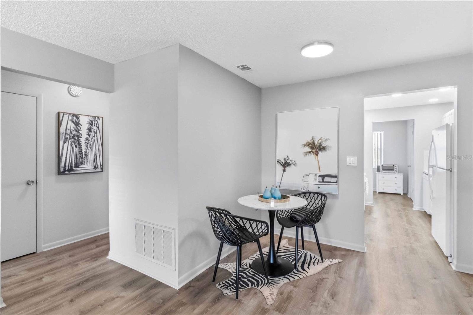 Living room/dining room combination.