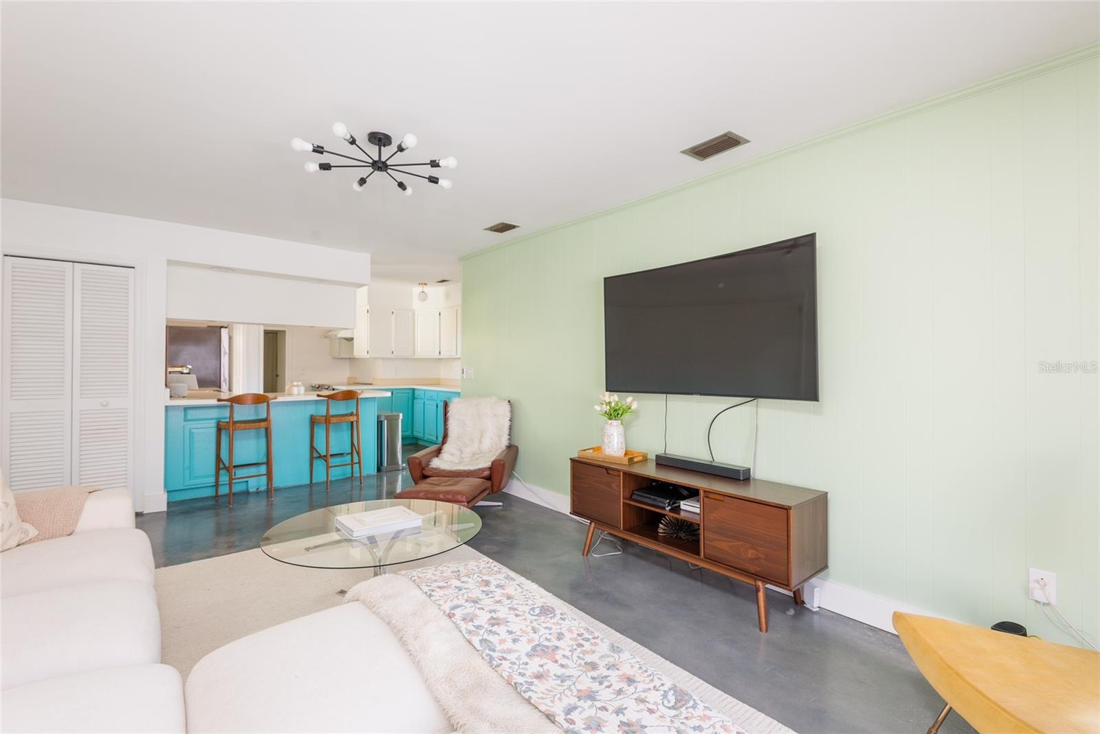 Family room looking toward kitchen