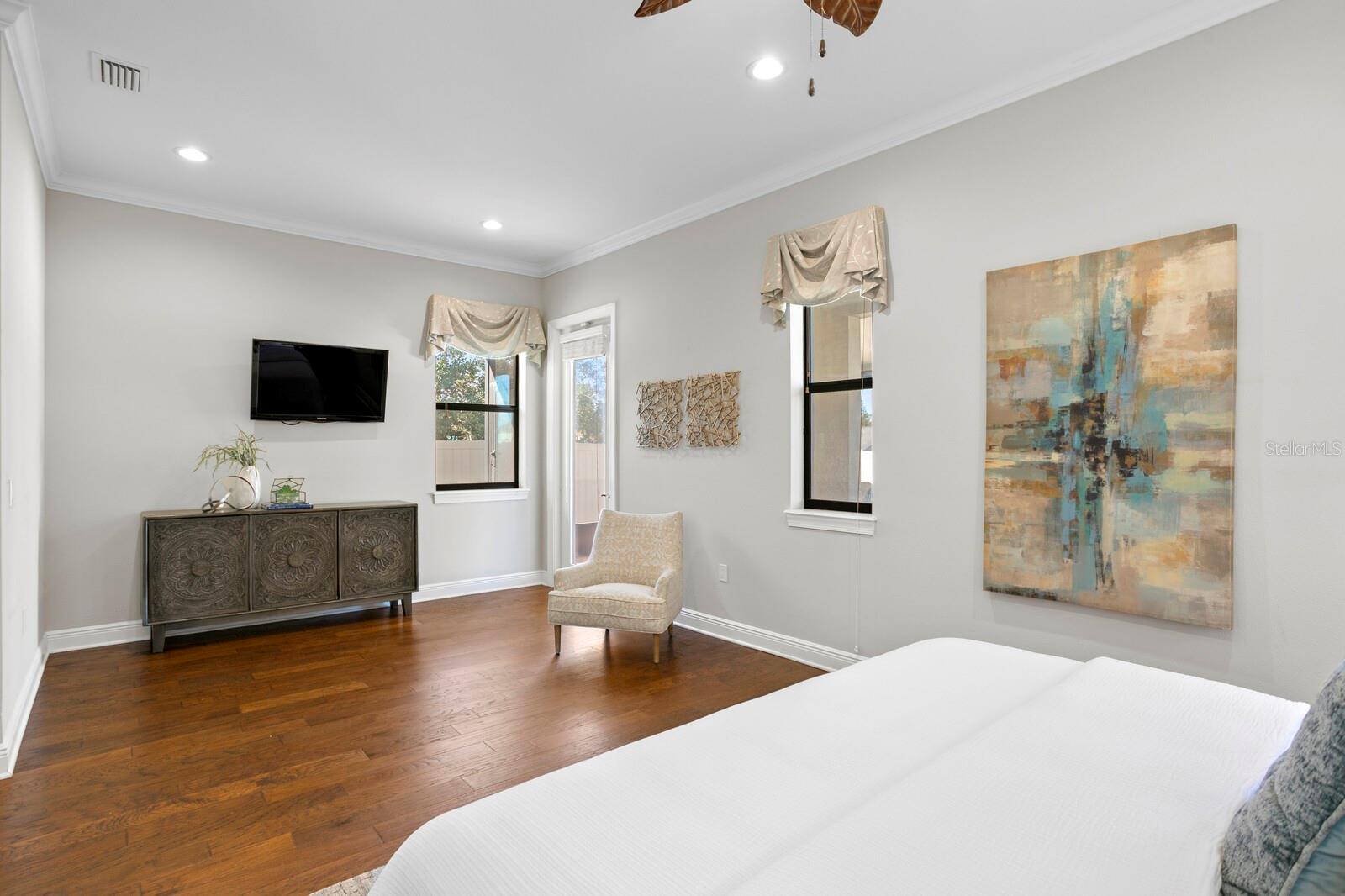 Primary Bedroom with lanai entrance to the right.