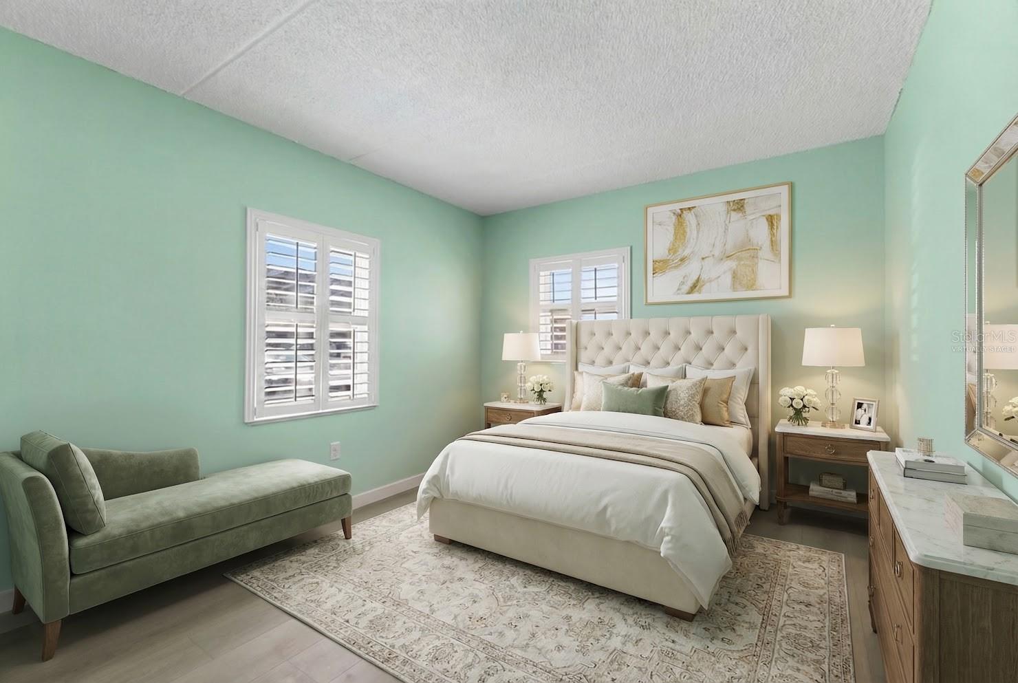 Bedroom virtually staged