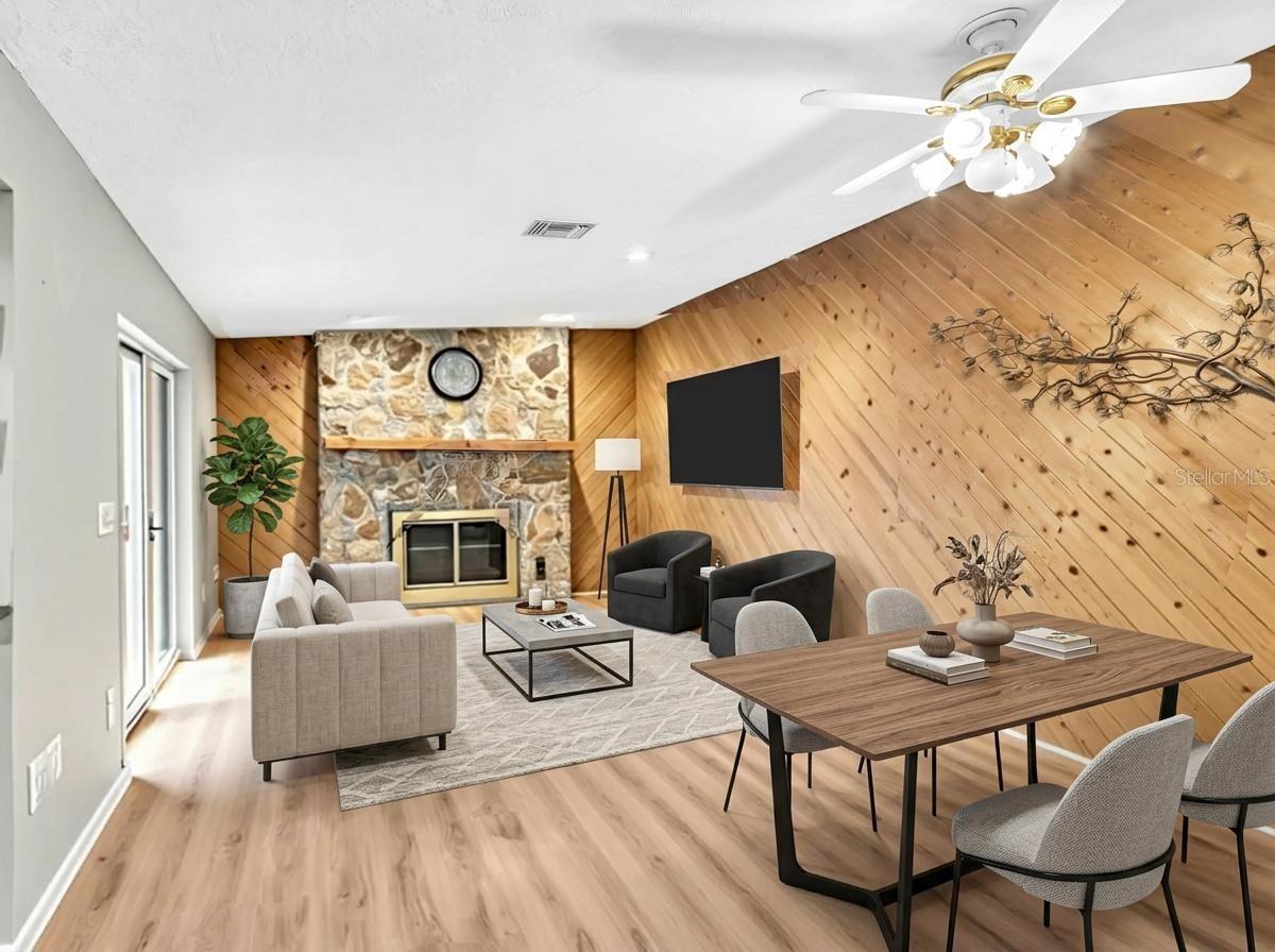 Virtual Staged Dining/family Room