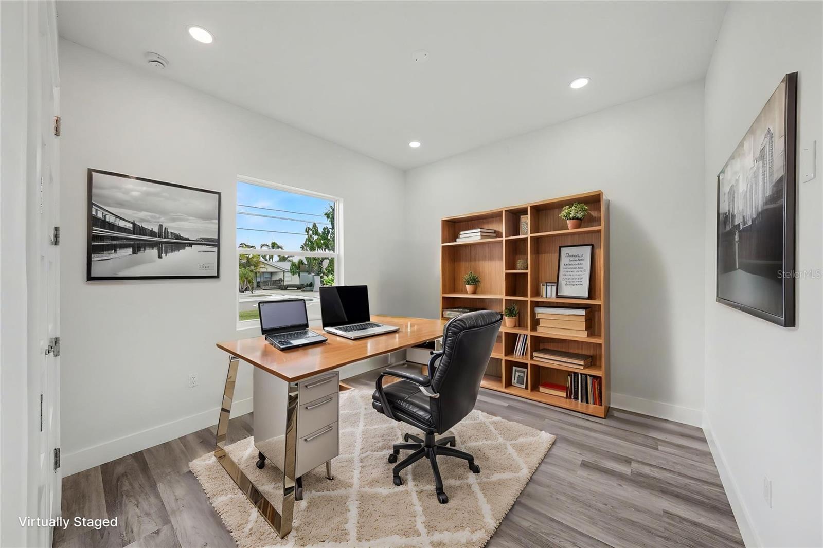 FRONT BEDROOM (#3)/HOME OFFICE - virtual staged