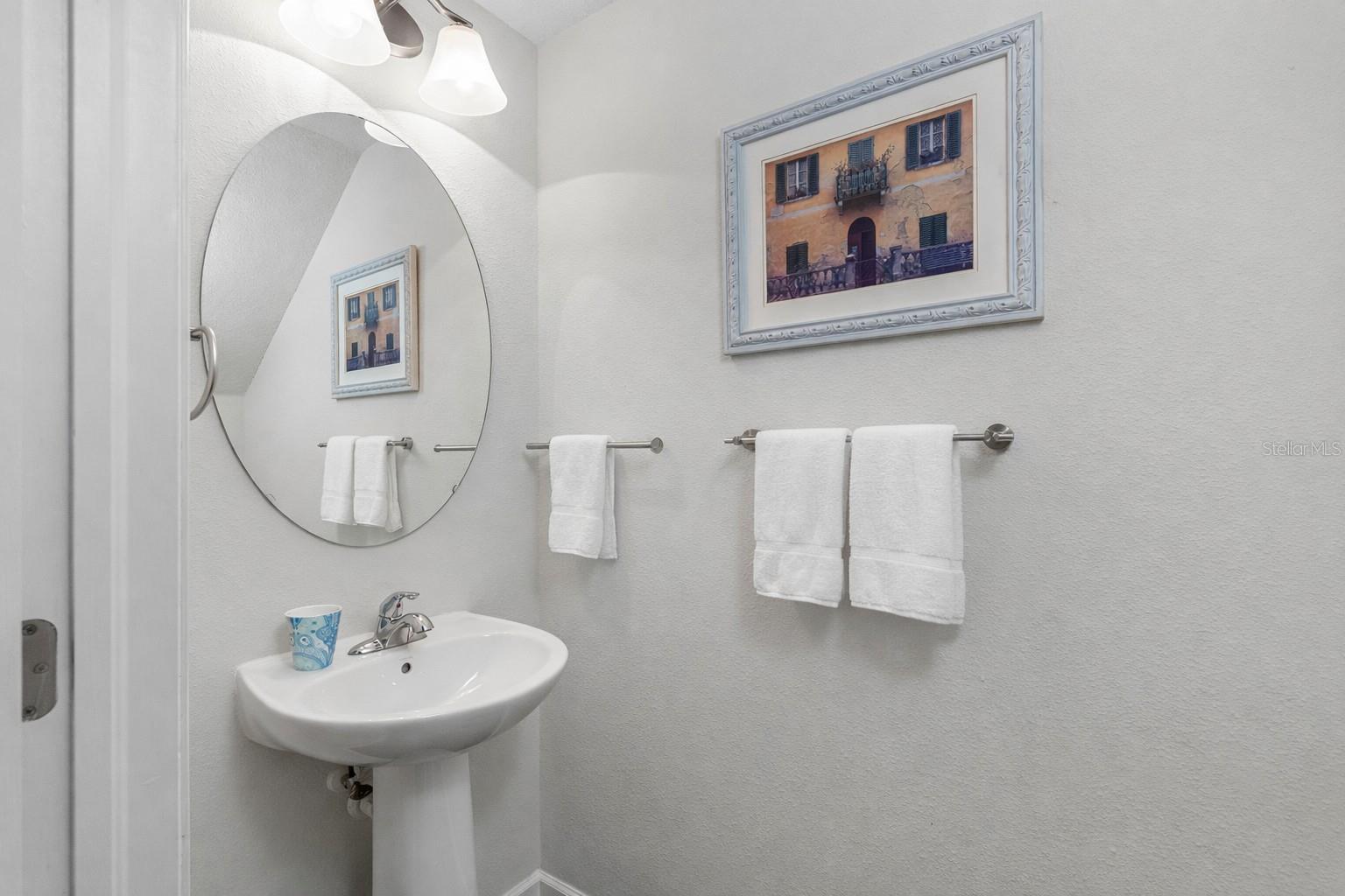 Convenient first-floor half bath for guests.