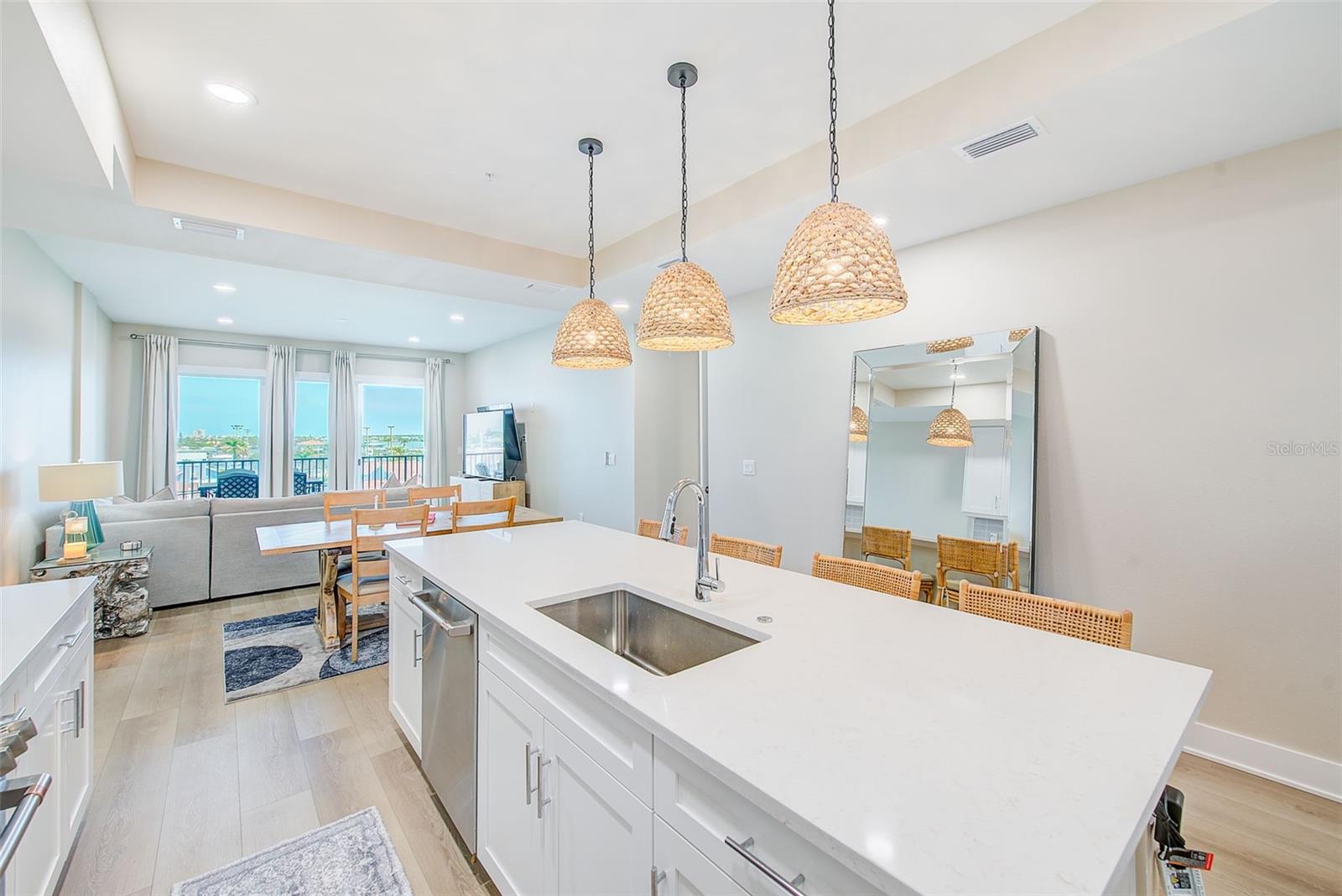 Open floor plan with gorgeous waterfront views