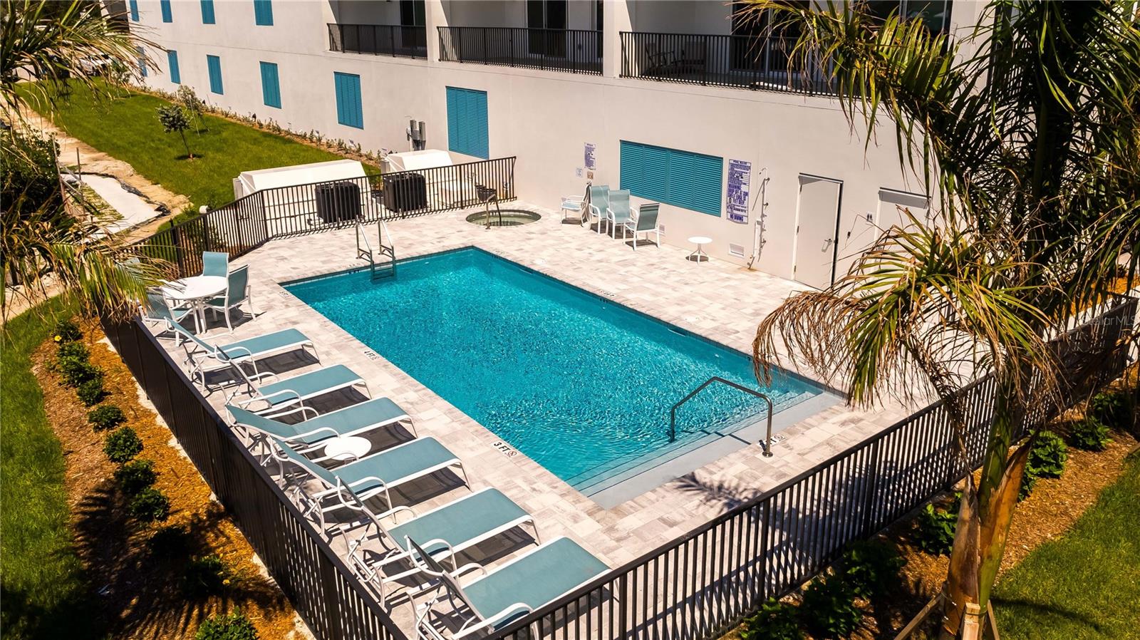 BBQ grills by the pool.